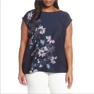 COPY - Vince Camuto Floral Vines Mixed Media Top💕